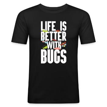 Insecte - T-shirt près du corps Homme - noir - Devant - Nik (191cm)