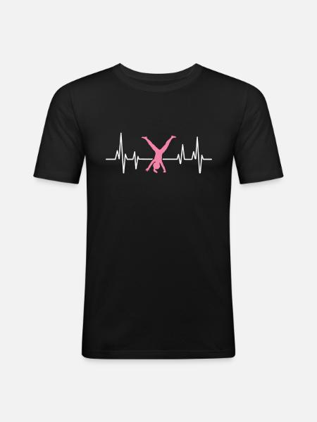 Roue de chariot -gymnaste tombe - T-shirt près du corps Homme - noir
