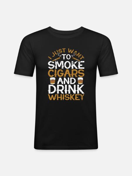 Cigar cigarette smokers - Men's Slim Fit T-Shirt - black