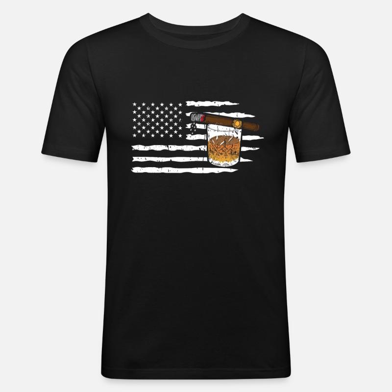 Zigarrenzigarettenraucher - Männer Slim Fit T-Shirt - Schwarz