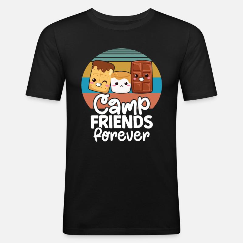 Marshmallow S'more - Männer Slim Fit T-Shirt - Schwarz