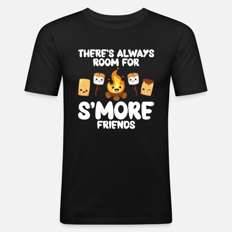 Marshmallow S'more - Männer Slim Fit T-Shirt - Schwarz