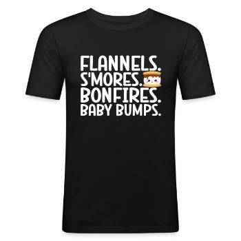 Marshmallow S'more - Men's Slim Fit T-Shirt - black - Front - Nik (191cm)