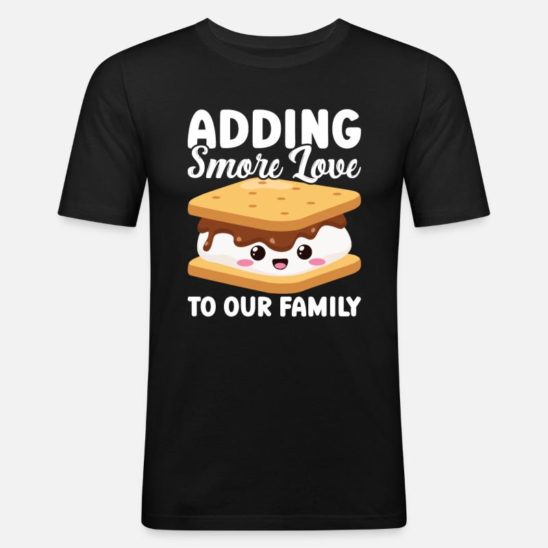 Marshmallow S'more - Männer Slim Fit T-Shirt - Schwarz