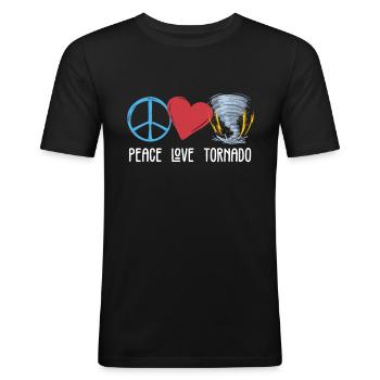 Tornado - Men's Slim Fit T-Shirt - black - Front - Nik (191cm)