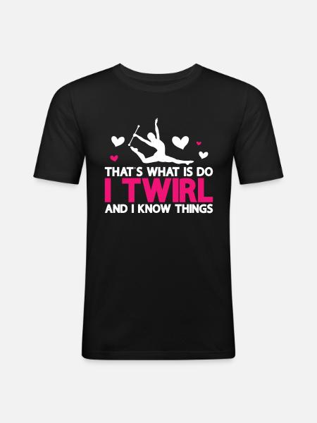 Tambourstab swirling - Men's Slim Fit T-Shirt - black