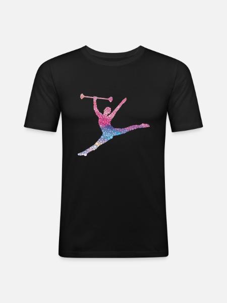 Tambourstab swirling - Men's Slim Fit T-Shirt - black