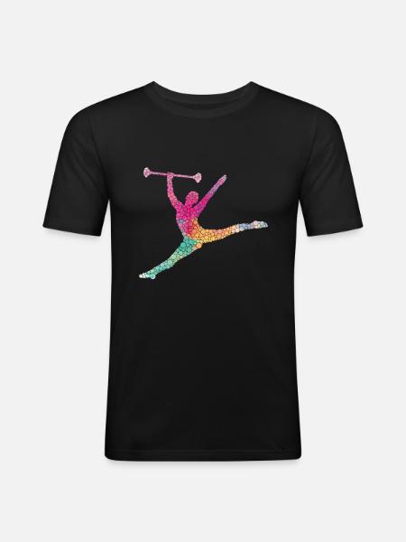 Tambourstab swirling - Men's Slim Fit T-Shirt - black