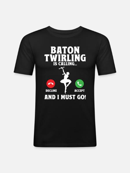 Tambourstab swirling - Men's Slim Fit T-Shirt - black