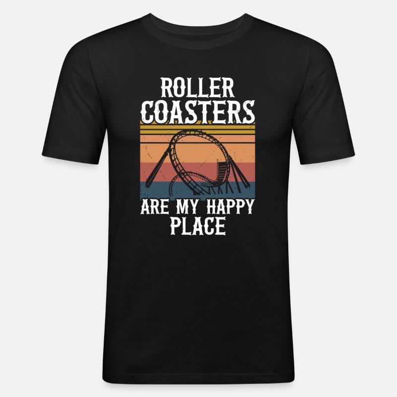 Achterbahn - Männer Slim Fit T-Shirt - Schwarz