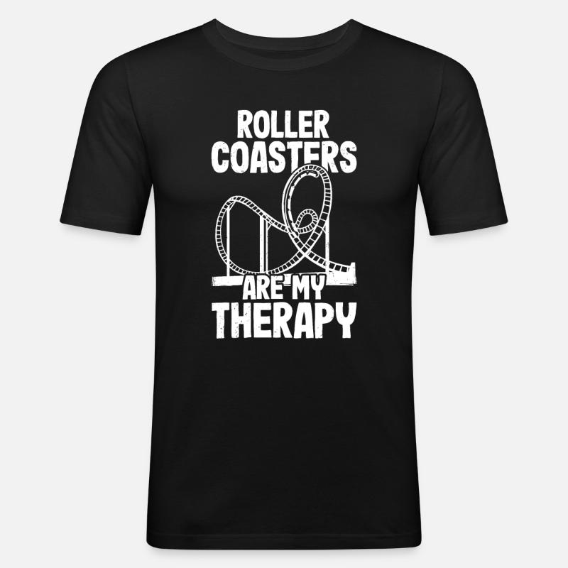 Achterbahn - Männer Slim Fit T-Shirt - Schwarz