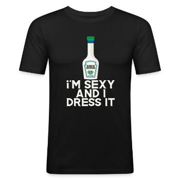 Ranch -Dressing -Ranch -Salatdressing - Männer Slim Fit T-Shirt - Schwarz - Vorne - Nik (191cm)