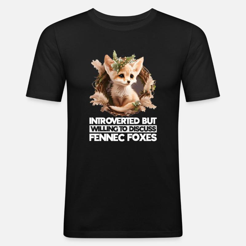 Fennec Fox - Männer Slim Fit T-Shirt - Schwarz