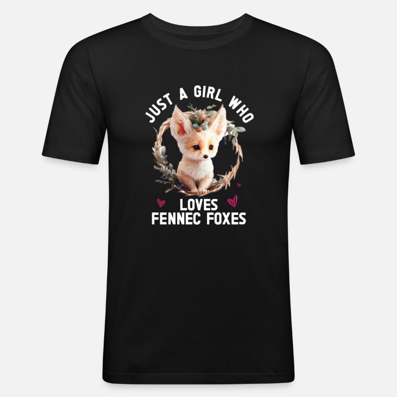 Fennec Fox - Männer Slim Fit T-Shirt - Schwarz