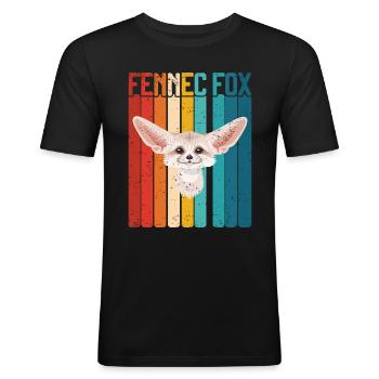 Fennec Fox - Men's Slim Fit T-Shirt - black - Front - Nik (191cm)