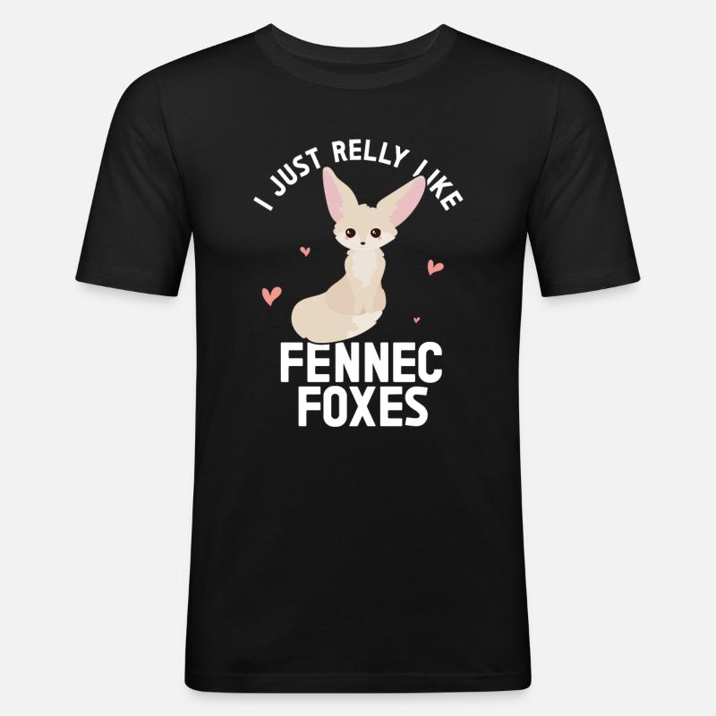 Fennec Fox - Männer Slim Fit T-Shirt - Schwarz