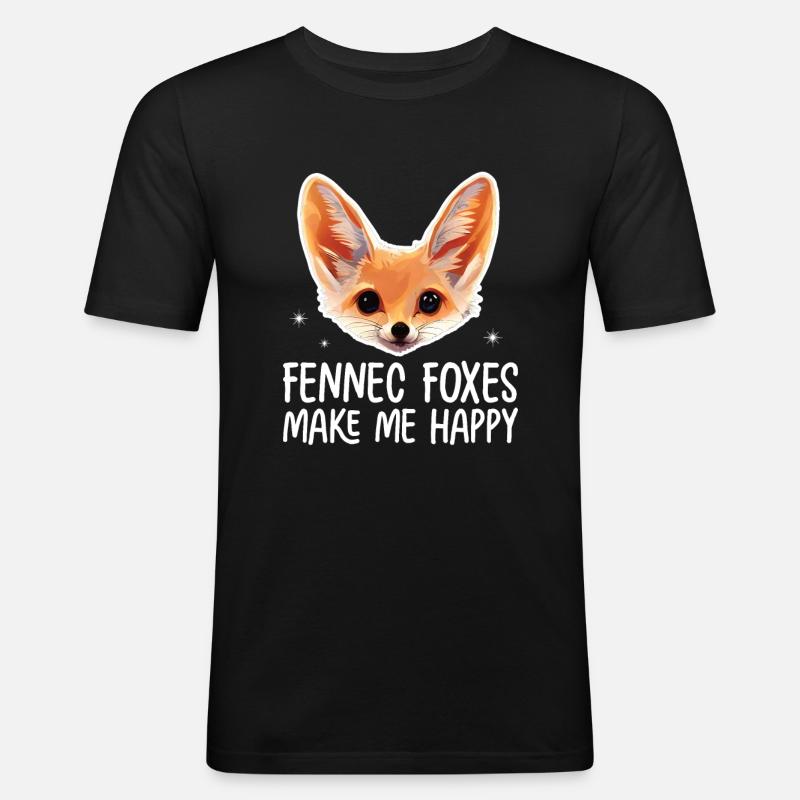 Fennec Fox - Männer Slim Fit T-Shirt - Schwarz
