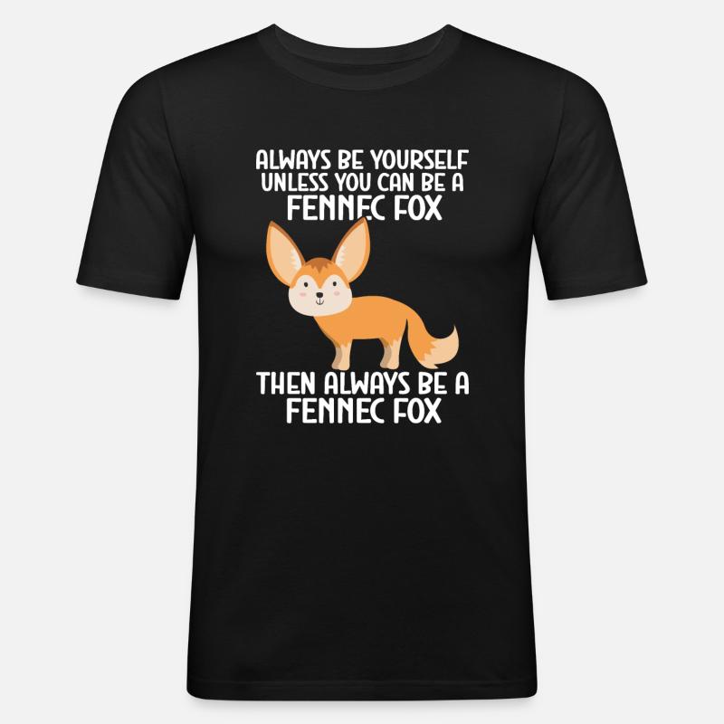 Fennec Fox - Männer Slim Fit T-Shirt - Schwarz