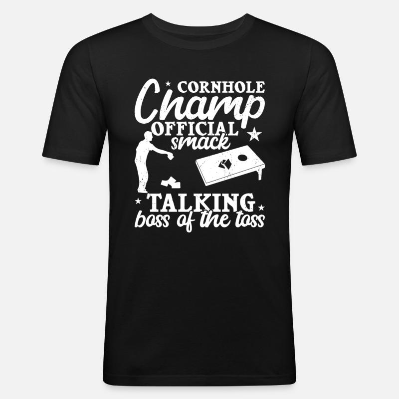 Cornhole - Männer Slim Fit T-Shirt - Schwarz