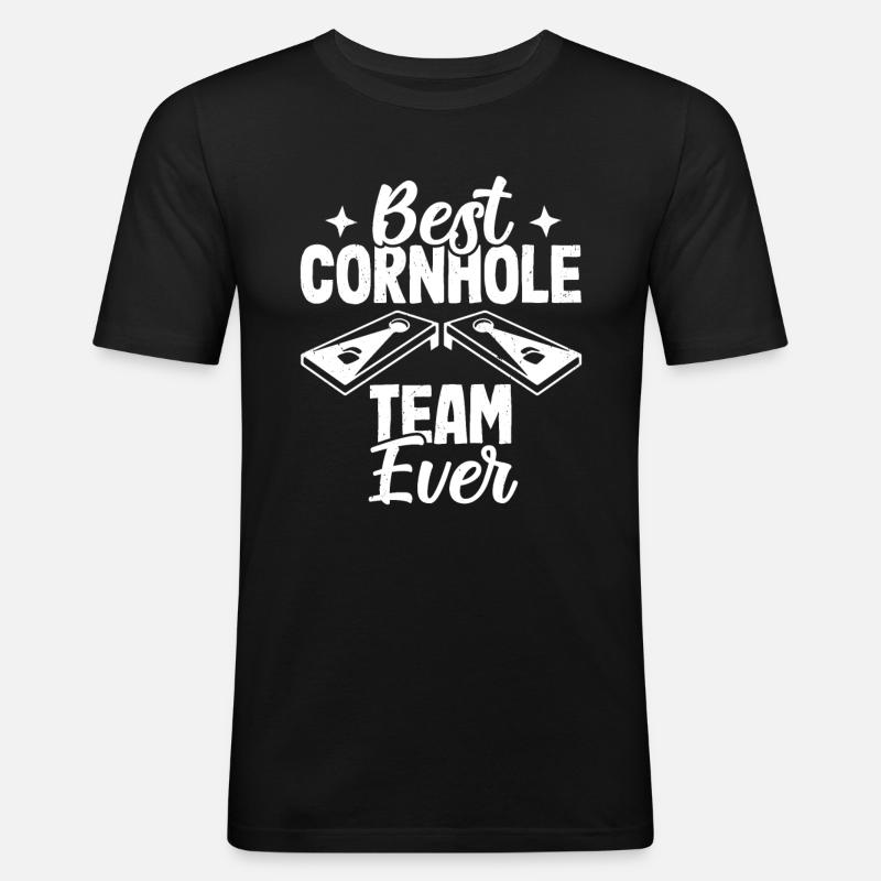 Cornhole - Männer Slim Fit T-Shirt - Schwarz