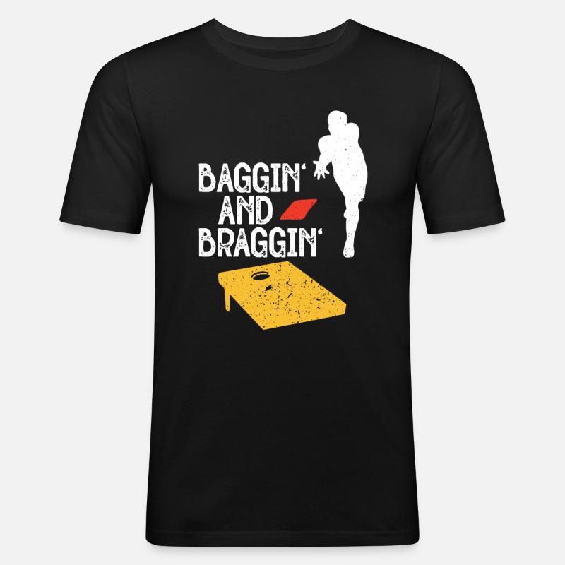 Cornhole - Männer Slim Fit T-Shirt - Schwarz