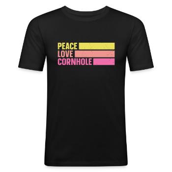 Cornhole - Männer Slim Fit T-Shirt - Schwarz - Vorne - Nik (191cm)