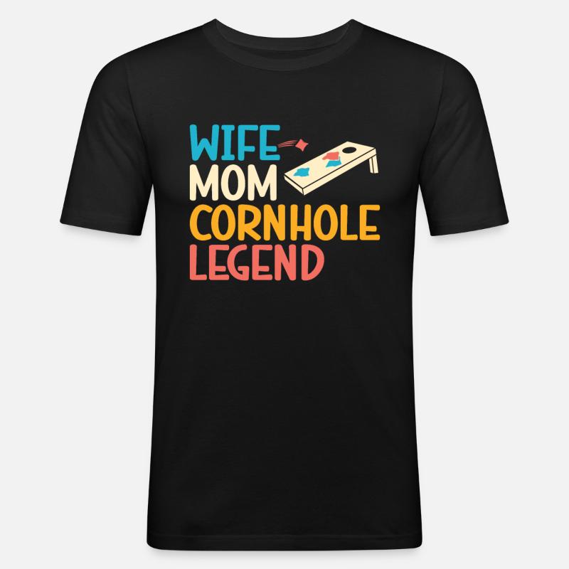 Cornhole - Männer Slim Fit T-Shirt - Schwarz