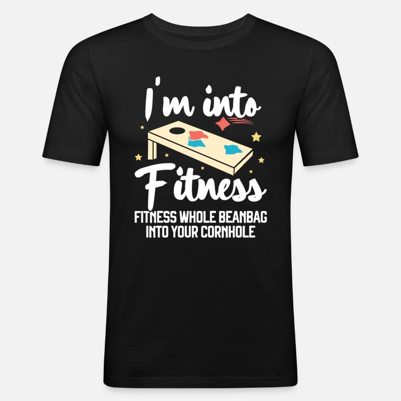 Cornhole - Männer Slim Fit T-Shirt - Schwarz