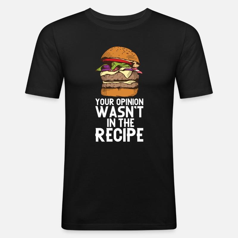 Hamburger - Männer Slim Fit T-Shirt - Schwarz
