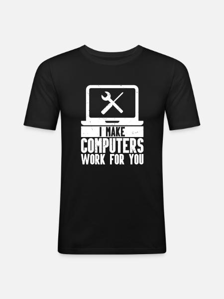 Computerreparaturtechnologie -Support -Technologie - Männer Slim Fit T-Shirt - Schwarz