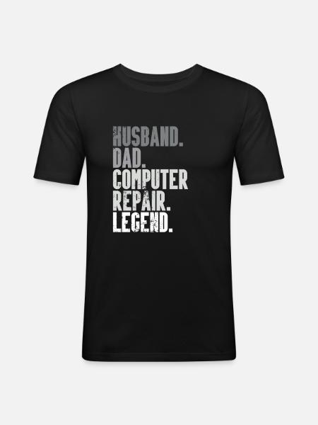 Computerreparaturtechnologie -Support -Technologie - Männer Slim Fit T-Shirt - Schwarz