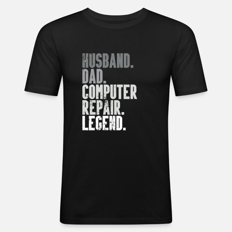 Computerreparaturtechnologie -Support -Technologie - Männer Slim Fit T-Shirt - Schwarz