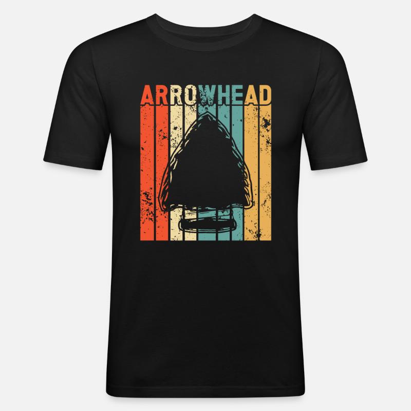 Pfeilspitzenjagd Artefakte Bogenschießen - Männer Slim Fit T-Shirt - Schwarz
