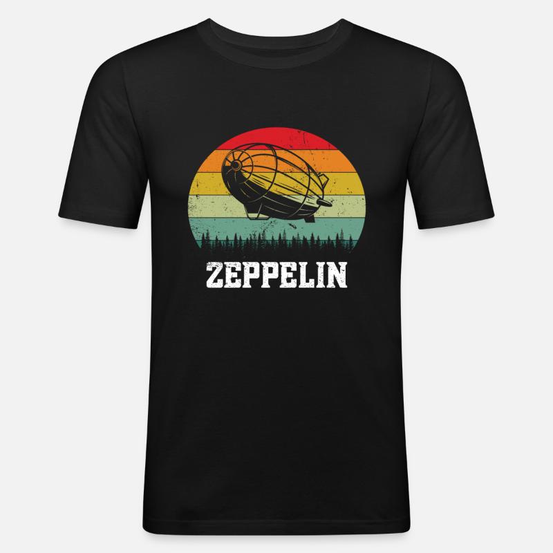 Zeppelin Flugzeugluftschiff Leitbarer Luftfahrt - Männer Slim Fit T-Shirt - Schwarz
