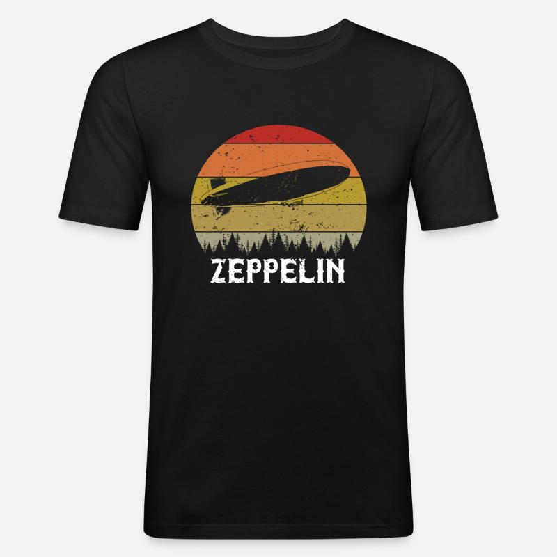Zeppelin Avion Dirigeable Aviation guidée - T-shirt près du corps Homme - noir