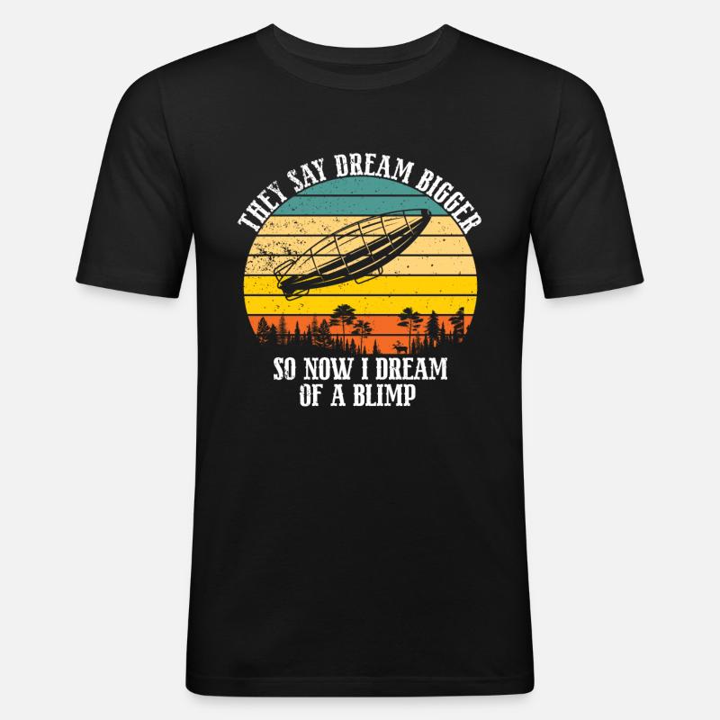 Zeppelin Flugzeugluftschiff Leitbarer Luftfahrt - Männer Slim Fit T-Shirt - Schwarz