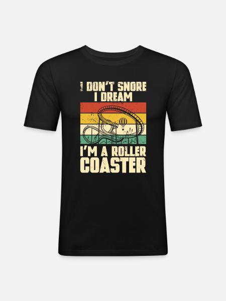 Achterbahnvergnügungspark Achterbahnfahrt - Männer Slim Fit T-Shirt - Schwarz