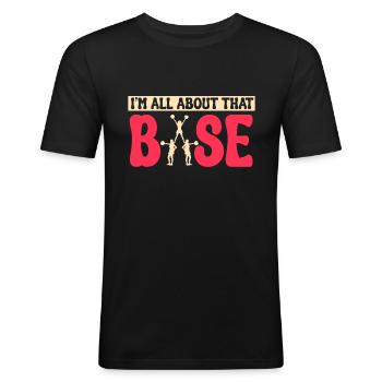 Cheerleading pige Cheerleading Ungdom - Herre Slim Fit T-Shirt - sort - Foran - Nik (191cm)