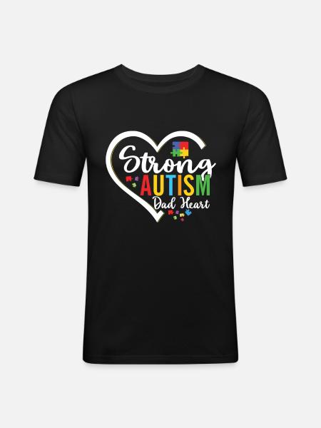 Autism awareness support autistic - Men's Slim Fit T-Shirt - black