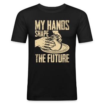 Ceramic Pottery Sculpture - Men's Slim Fit T-Shirt - black - Front - Nik (191cm)