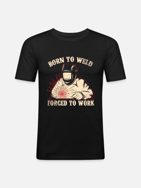 Soudure Soudeur Ouvrier Soudure Travail des métaux - T-shirt près du corps Homme - noir