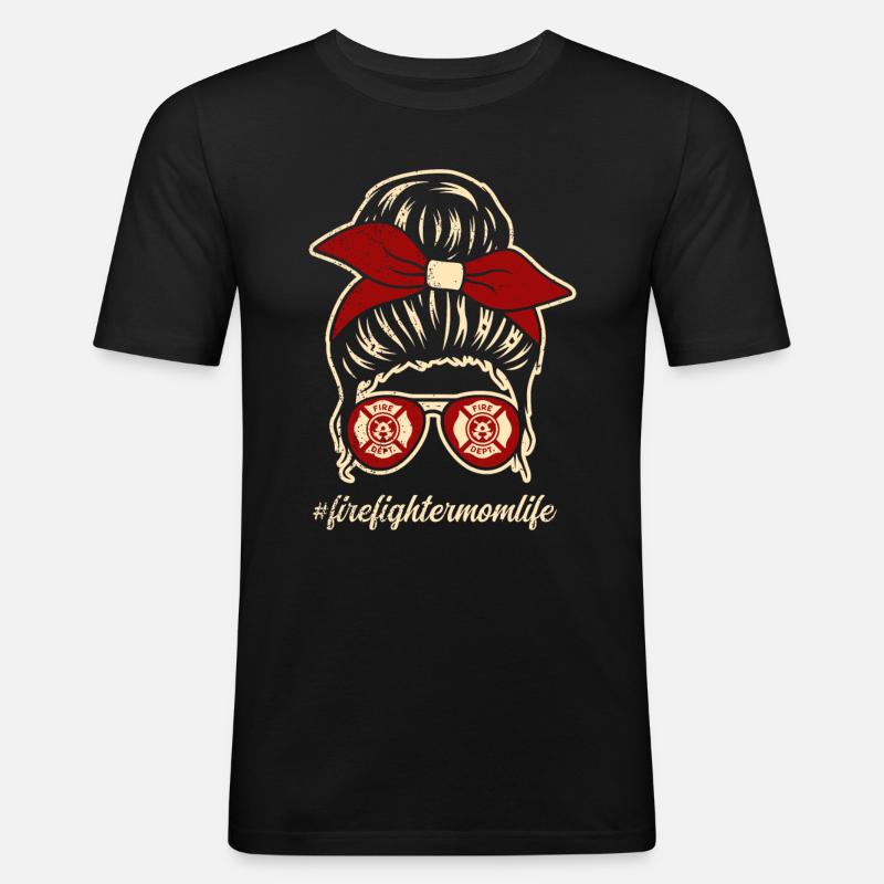 Feuerwehrmutter Feuerwehr Mutter - Männer Slim Fit T-Shirt - Schwarz