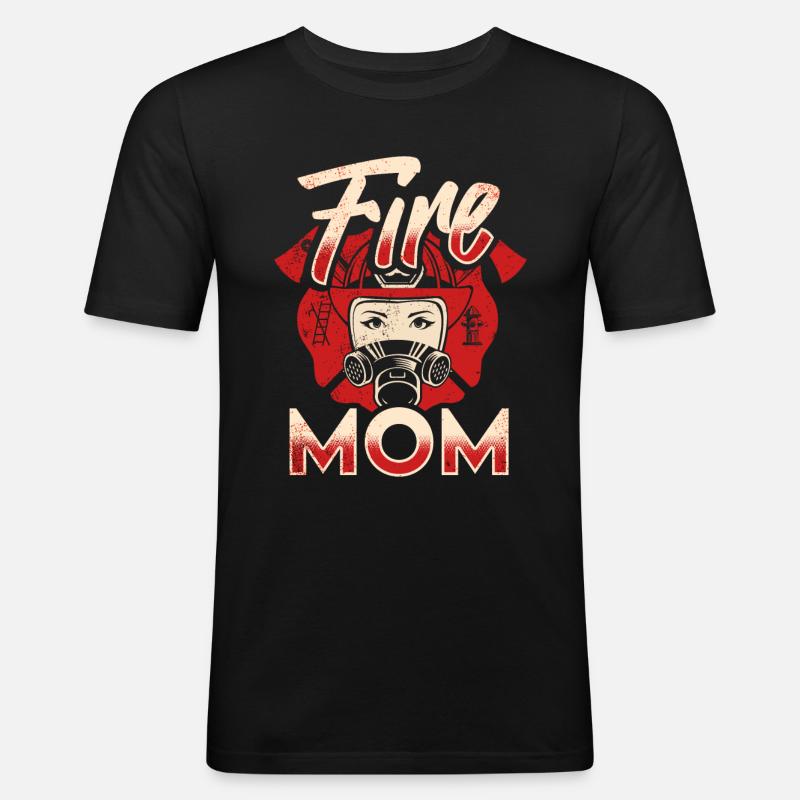 Mère pompier Mère pompier - T-shirt près du corps Homme - noir