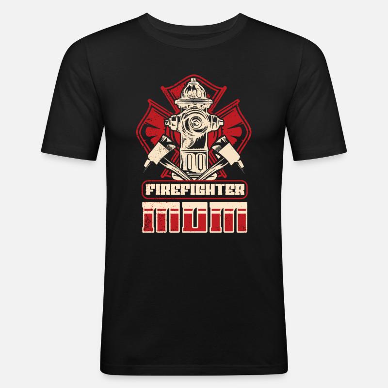 Feuerwehrmutter Feuerwehr Mutter - Männer Slim Fit T-Shirt - Schwarz