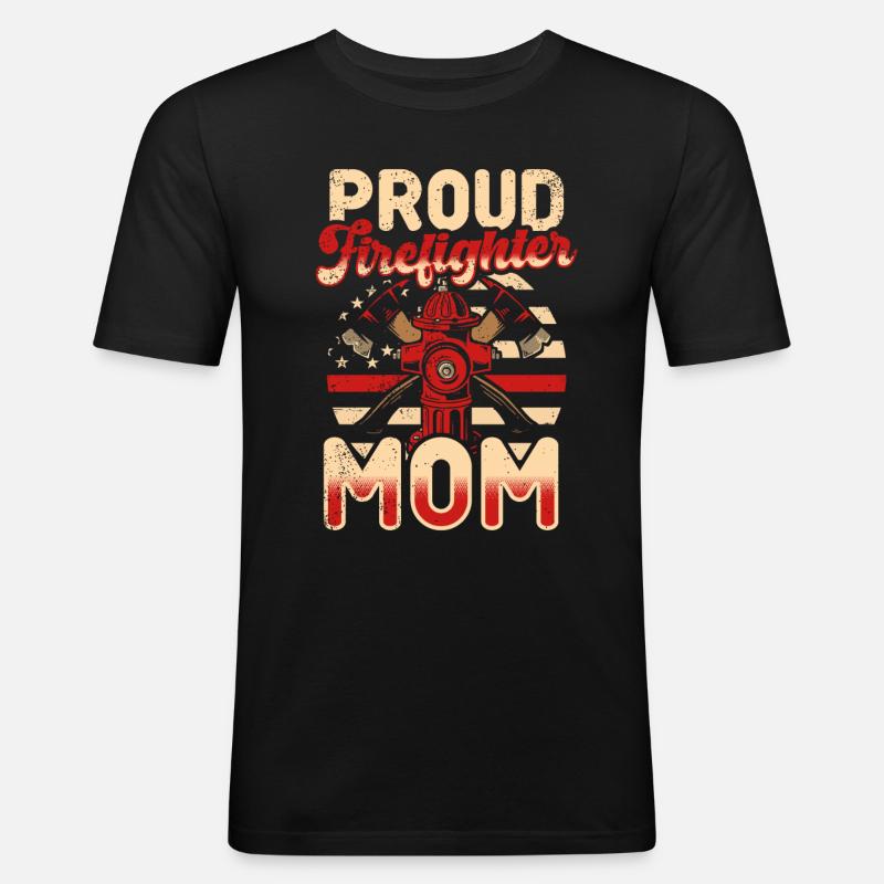 Mère pompier Mère pompier - T-shirt près du corps Homme - noir