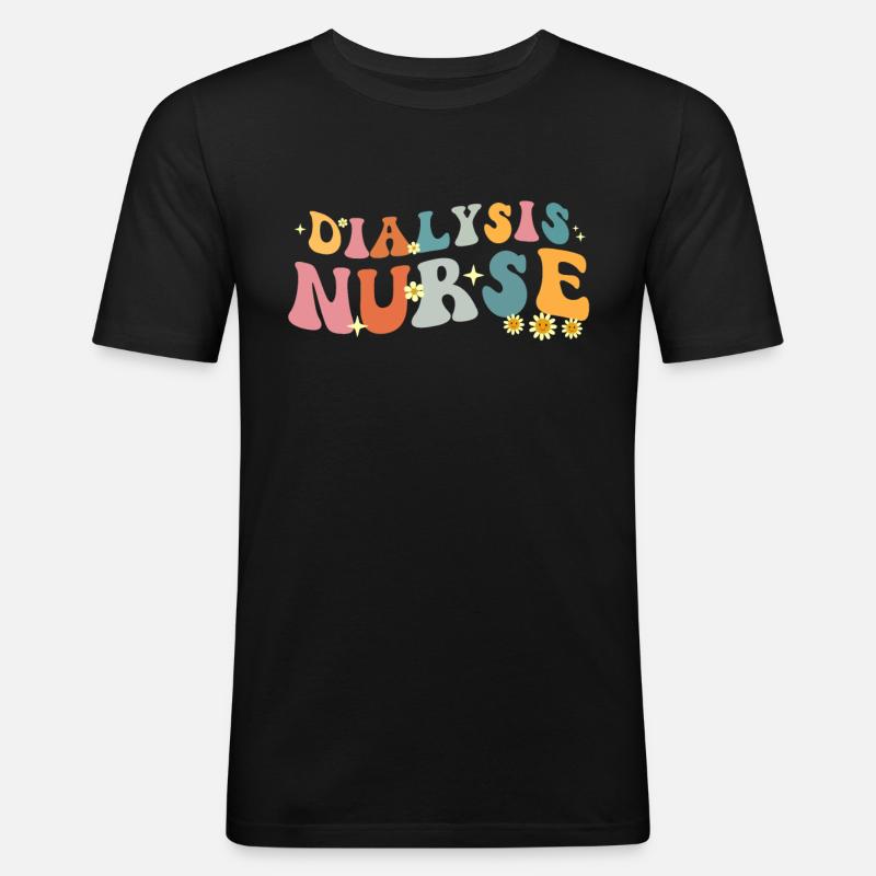 Dialyse Techniker Krankenschwester - Männer Slim Fit T-Shirt - Schwarz