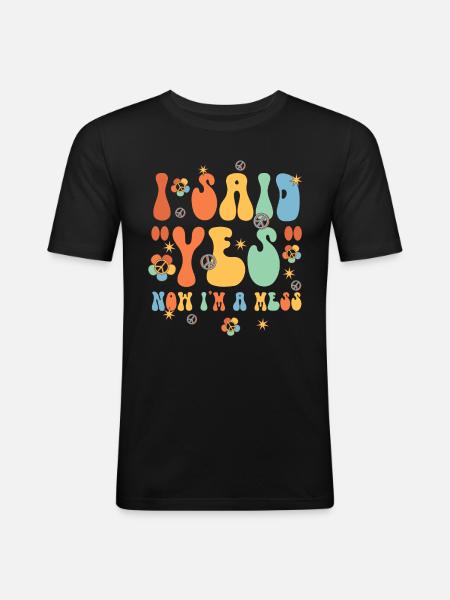 Mariée de fiançailles d'amis dévoués - T-shirt près du corps Homme - noir