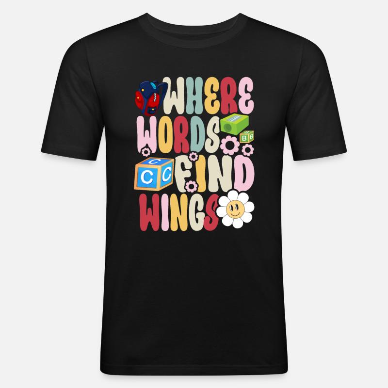 Groovy Speech Language Pathologist SLP - Männer Slim Fit T-Shirt - Schwarz