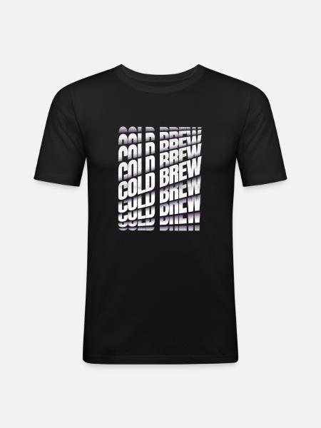 Cold Brew Kaffee - Männer Slim Fit T-Shirt - Schwarz