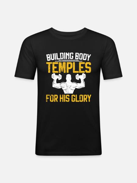 Jesus Christian Gym Workout - Men's Slim Fit T-Shirt - black